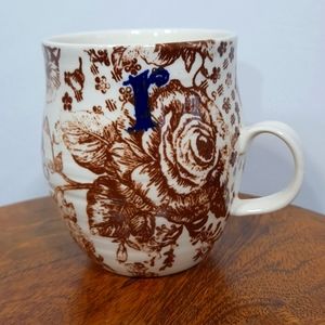 Anthropologie R Homegrown Monogram 16oz Mug